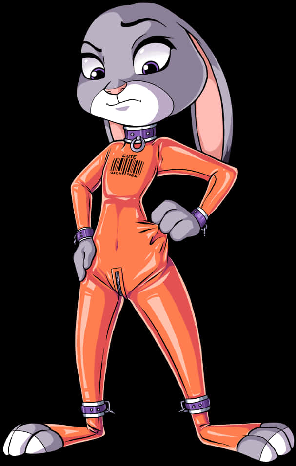 Cartoon A Cartoon Rabbit Wearing A Jumpsuit