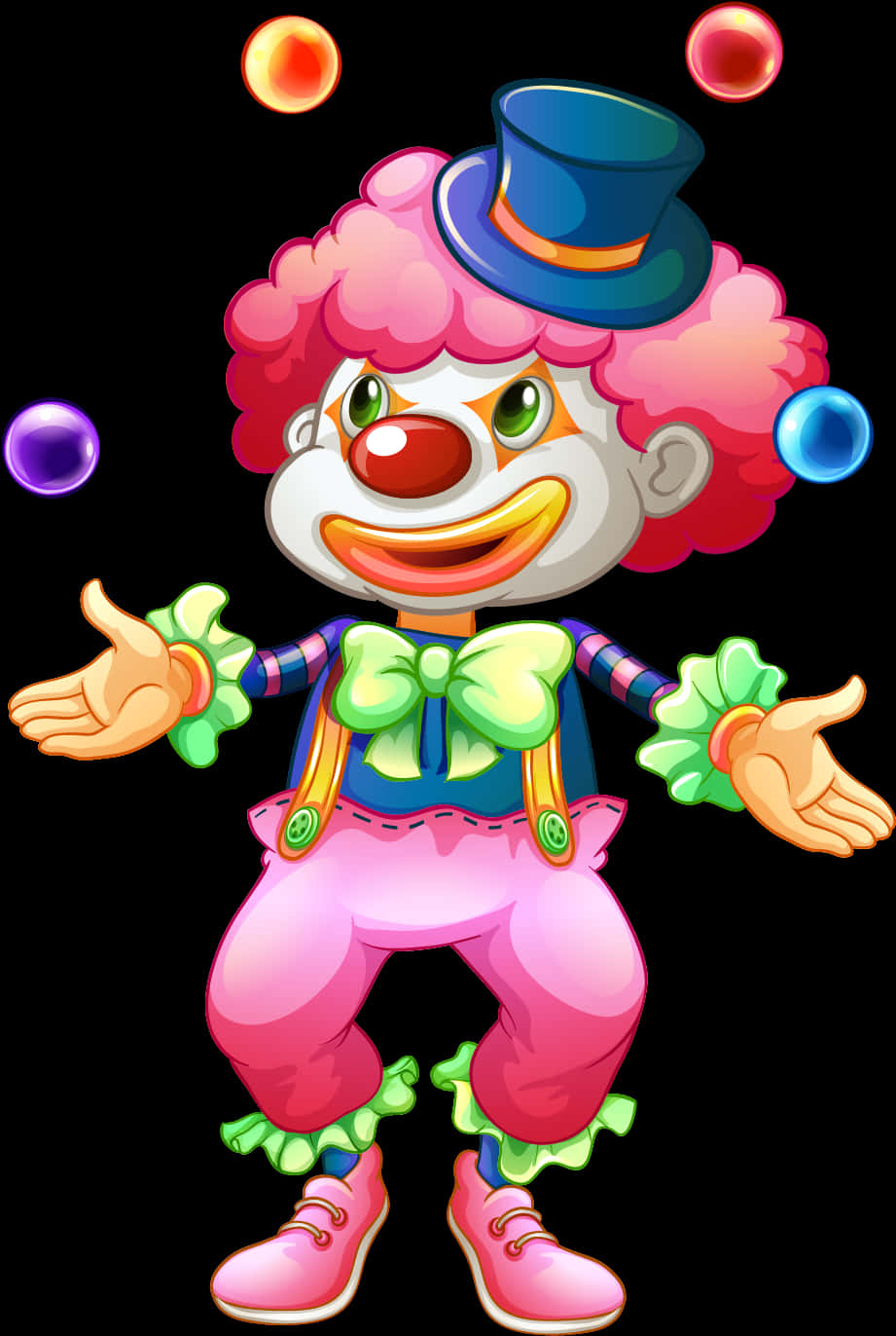 A Cartoon Clown Juggling Balls