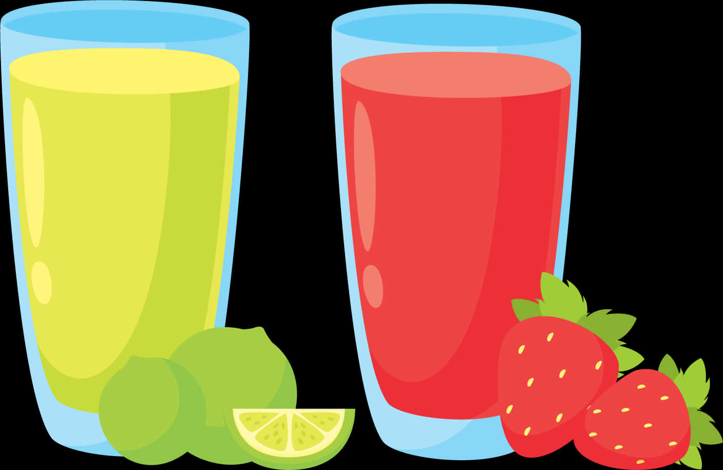 Lime And Strawberry Fruits Juice