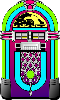 A Colorful Jukebox With A Black Background