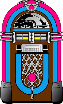 A Colorful Jukebox With A Black Background
