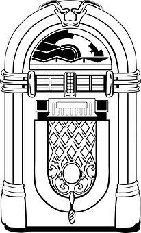 A Black And White Illustration Of A Jukebox