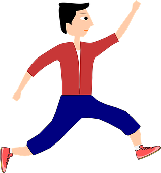 A Cartoon Of A Man Running