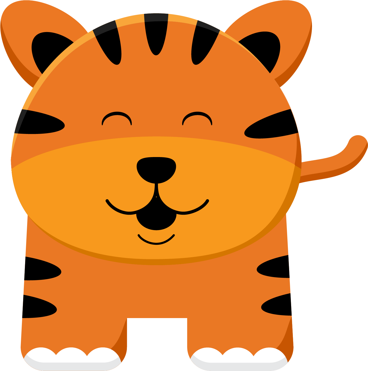 A Cartoon Tiger With Its Eyes Closed