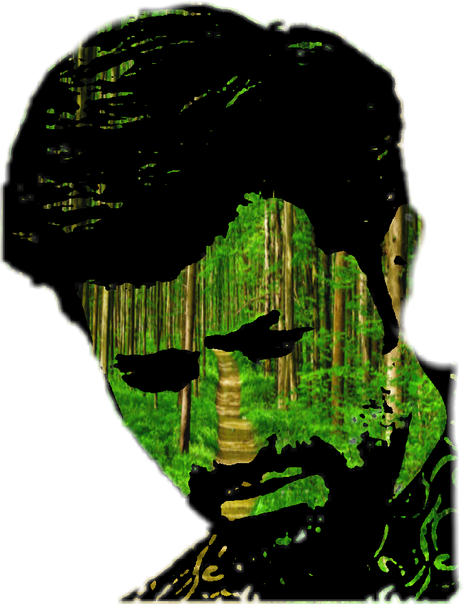 A Man's Face With Trees In The Background