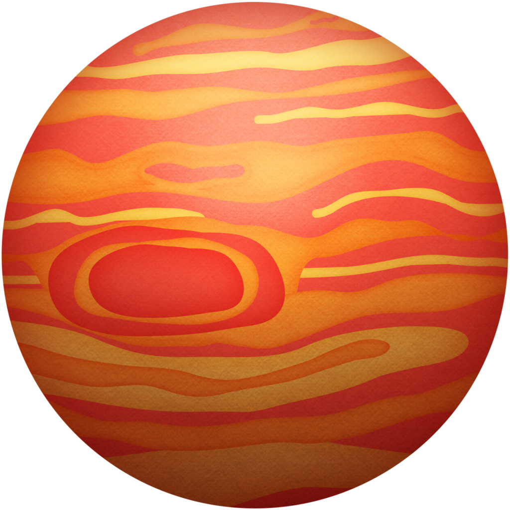 A Red And Yellow Planet