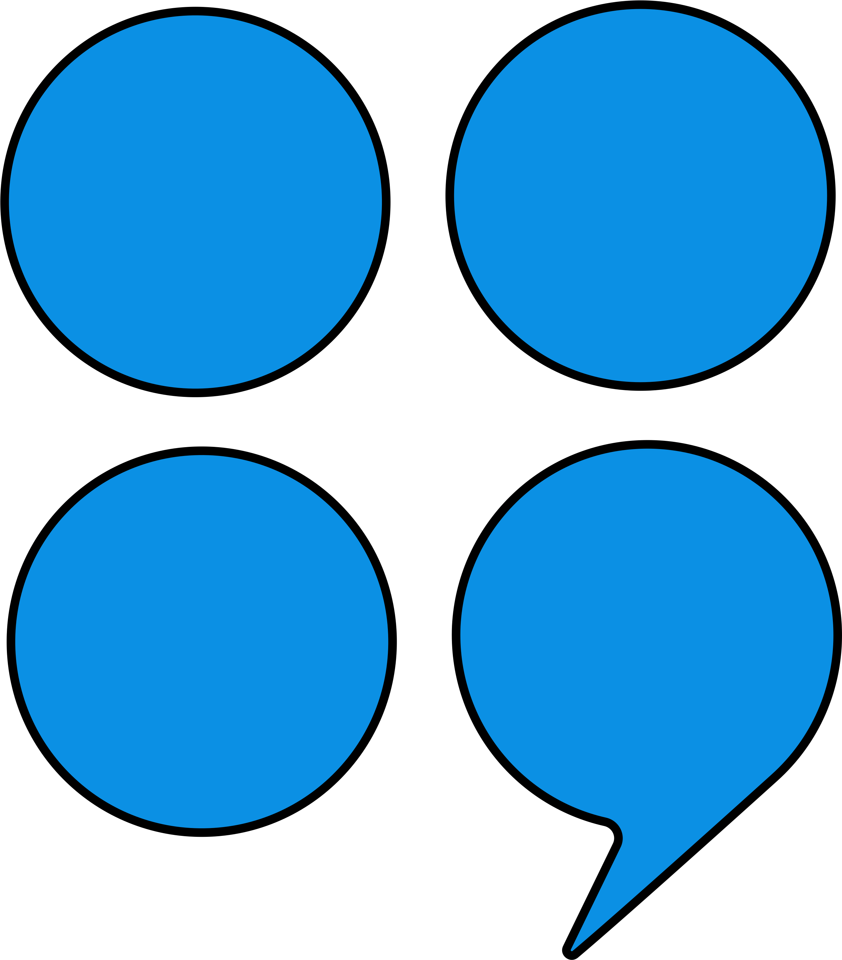 A Group Of Blue Circles