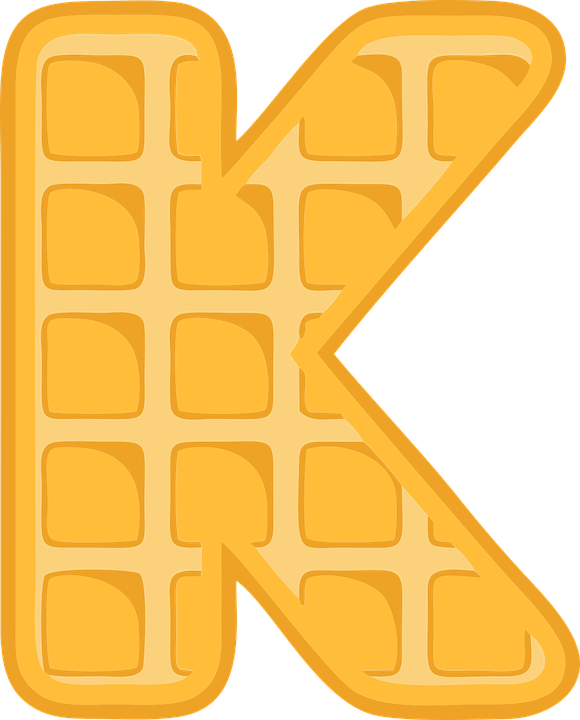 A Letter K Made Of Waffles