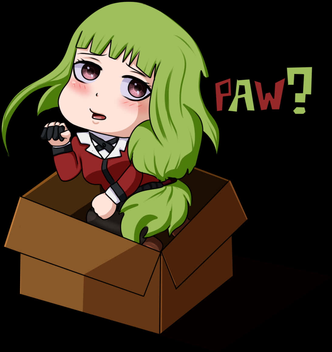 Cartoon Of A Girl Sitting In A Box
