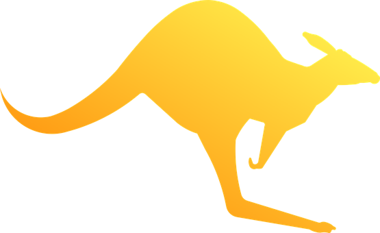 A Yellow Kangaroo With Black Background