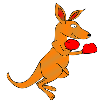 A Cartoon Kangaroo Wearing Boxing Gloves