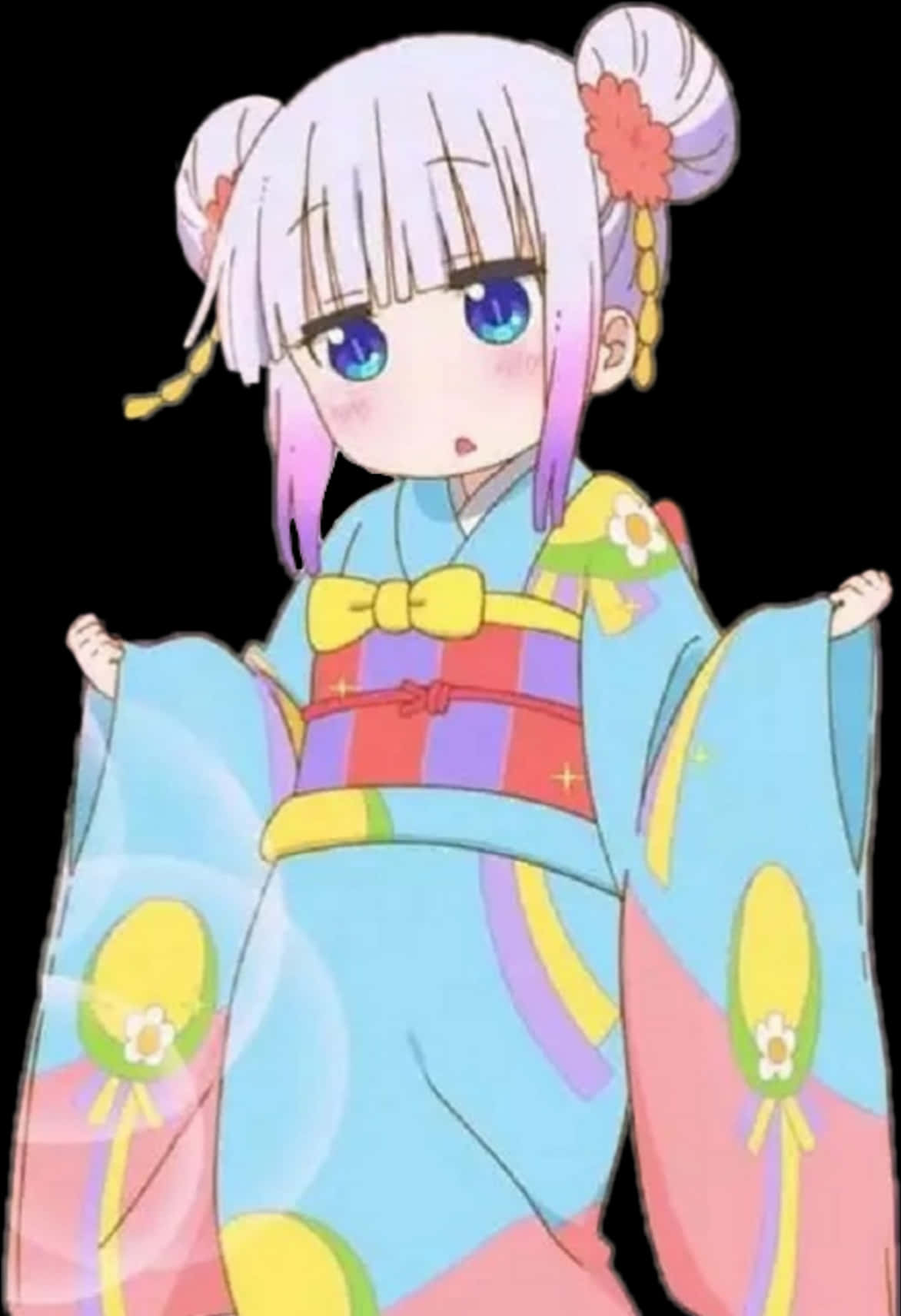 A Cartoon Of A Girl In A Kimono