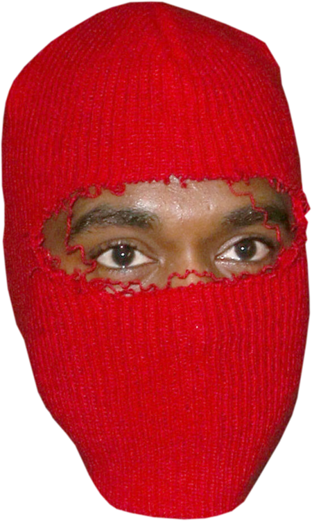 A Man Wearing A Red Mask