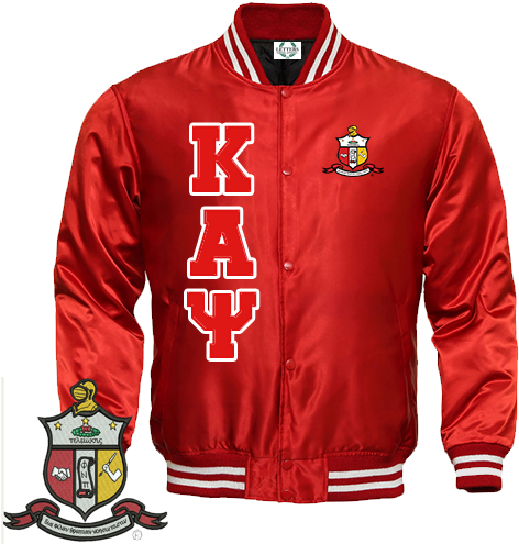 A Red Jacket With White Letters On It