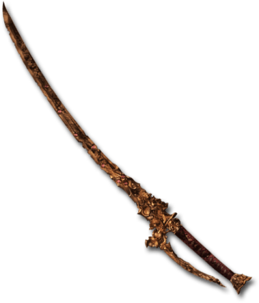 A Brown Sword With Black Background