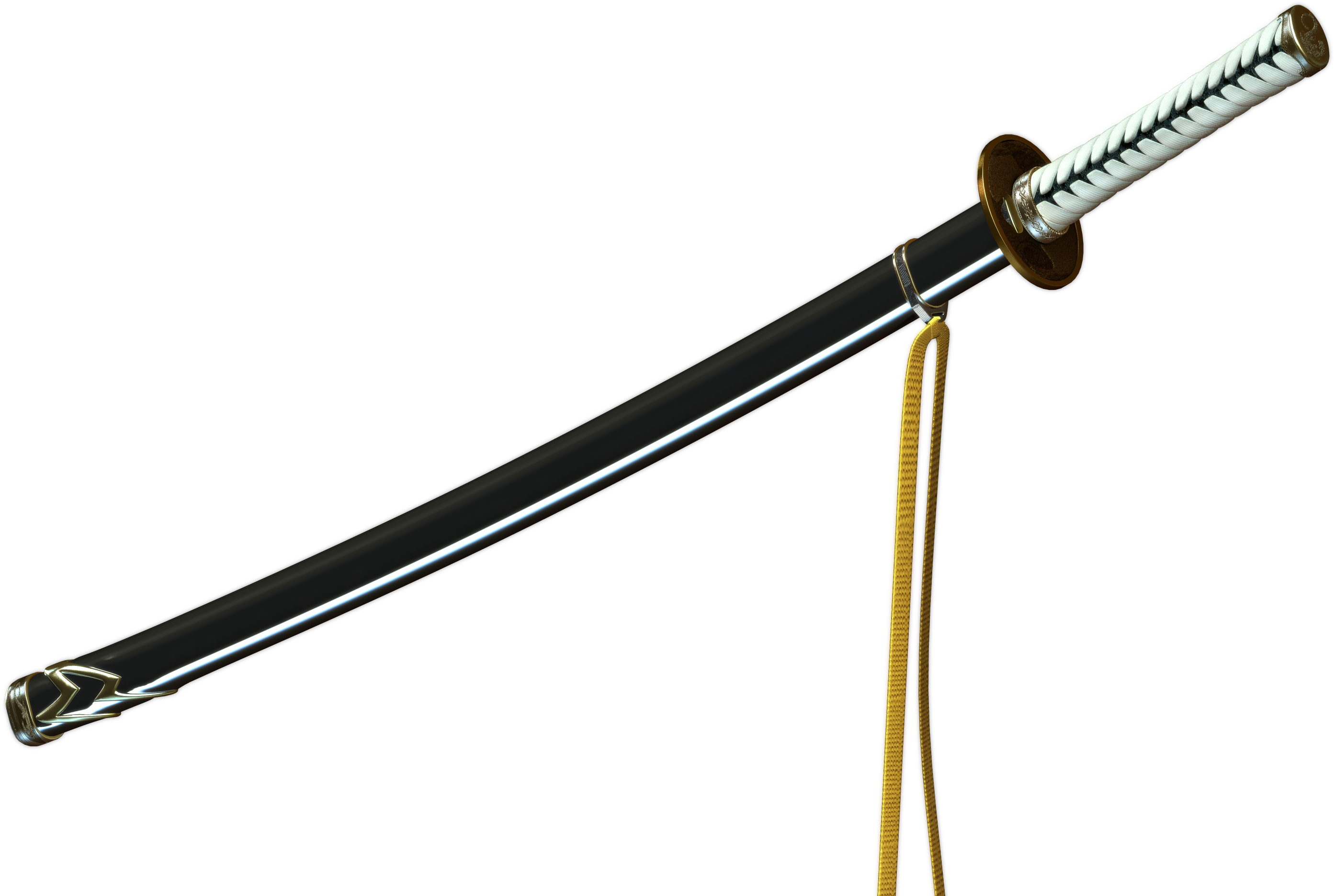 A Sword With A Yellow Strap