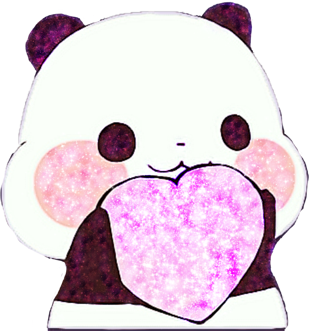 A Cartoon Of A Panda Holding A Heart