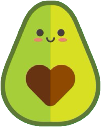 A Cartoon Of A Avocado With A Heart