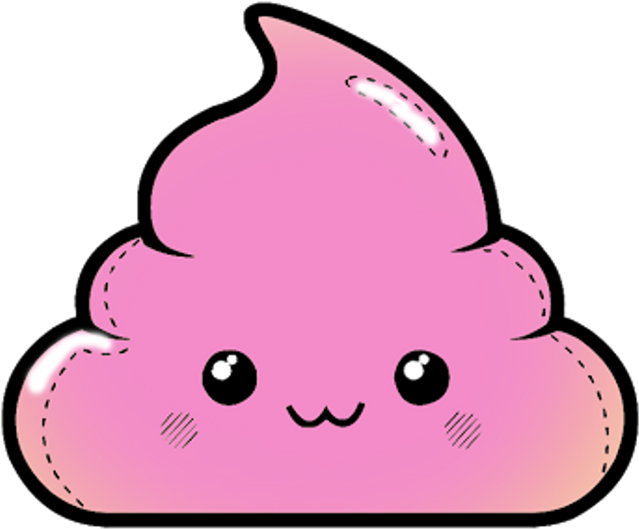 A Pink Poop With A Black Background