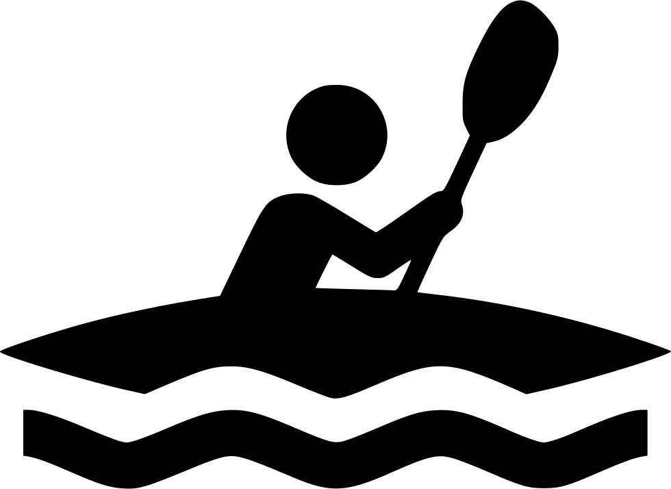 A Black And White Image Of A Person In A Canoe