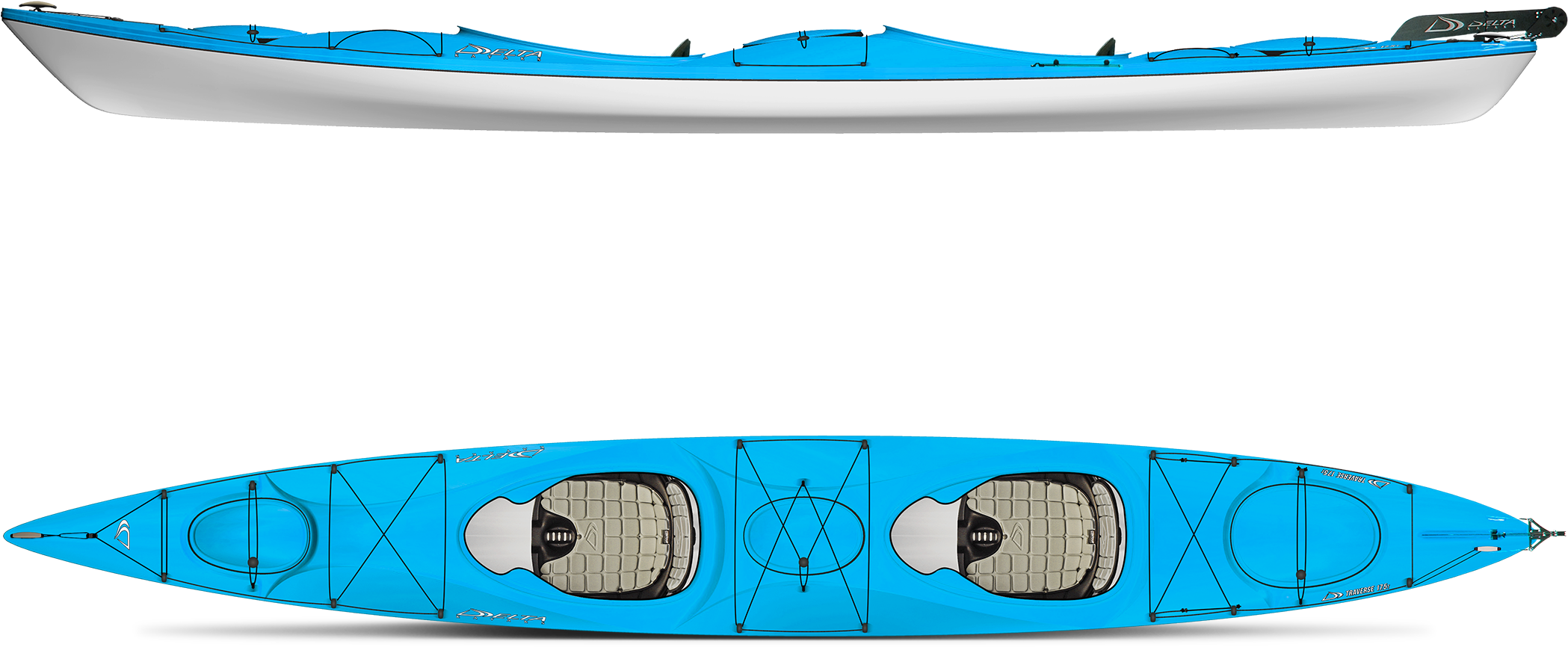A Blue And White Kayak