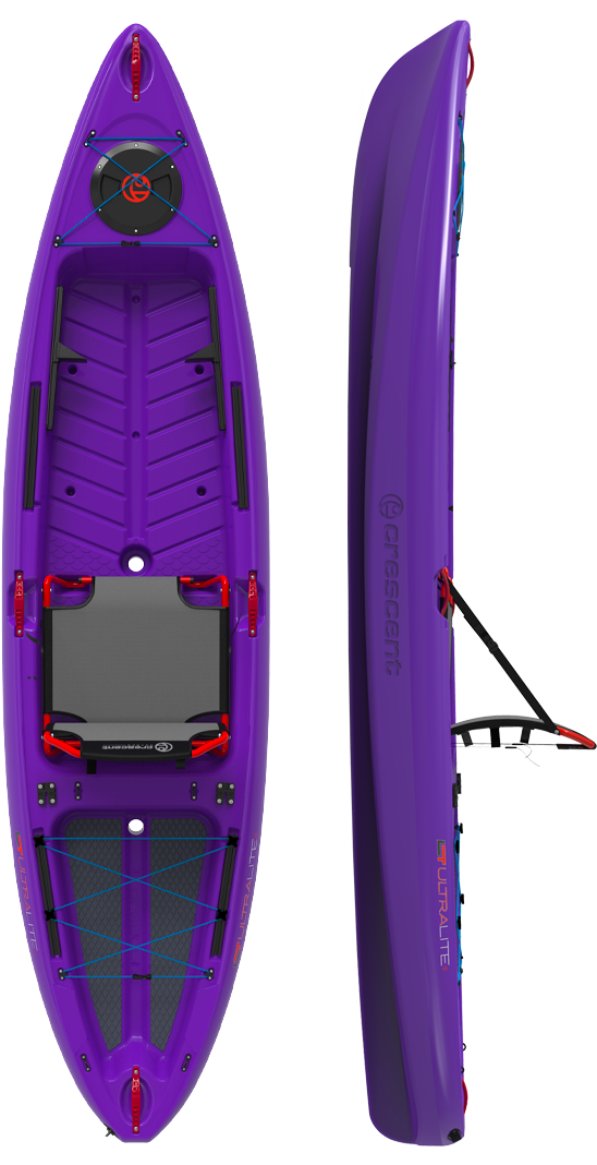 A Purple Kayak With A Seat And A Seat Attached To It