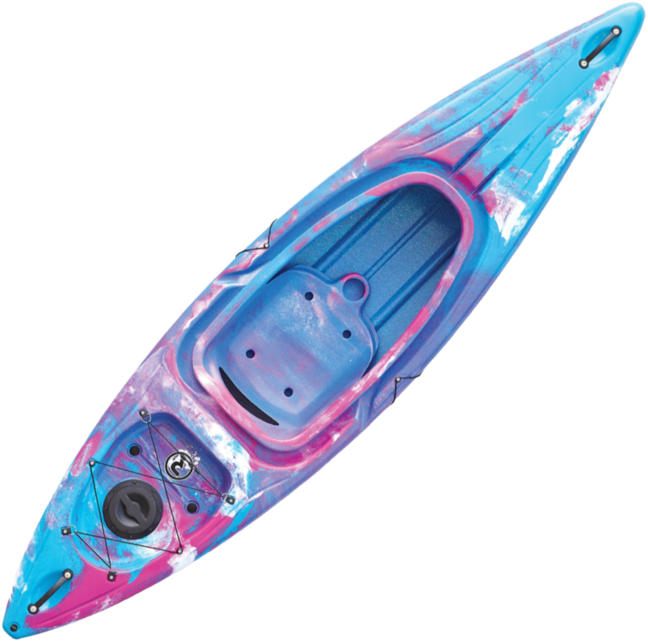 A Blue And Pink Kayak