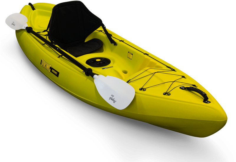 A Yellow Kayak With A Paddle