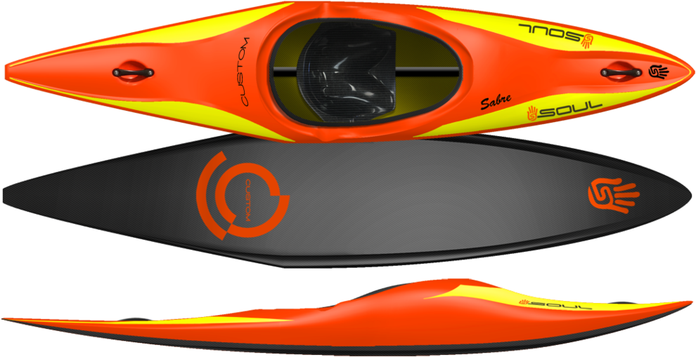 A Kayak With Orange And Yellow Accents