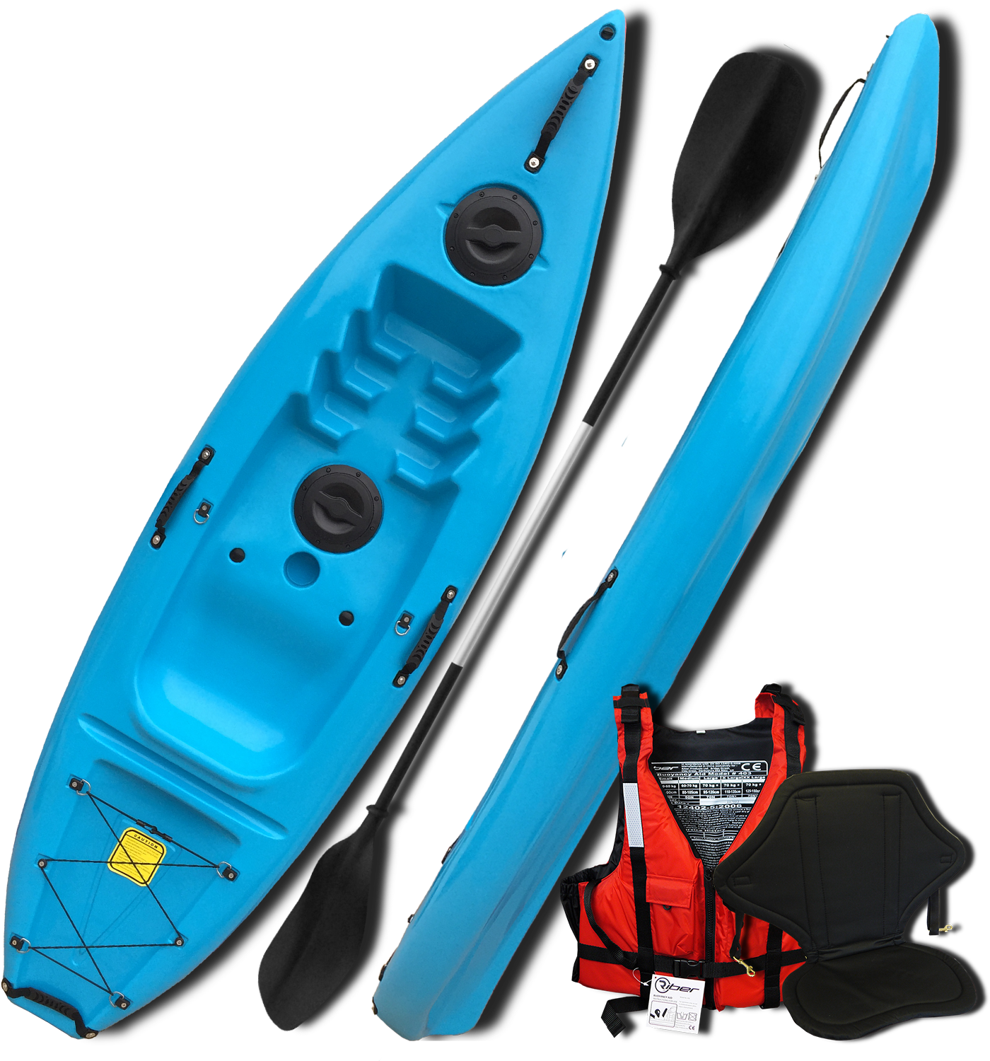 A Blue Kayak And Paddles