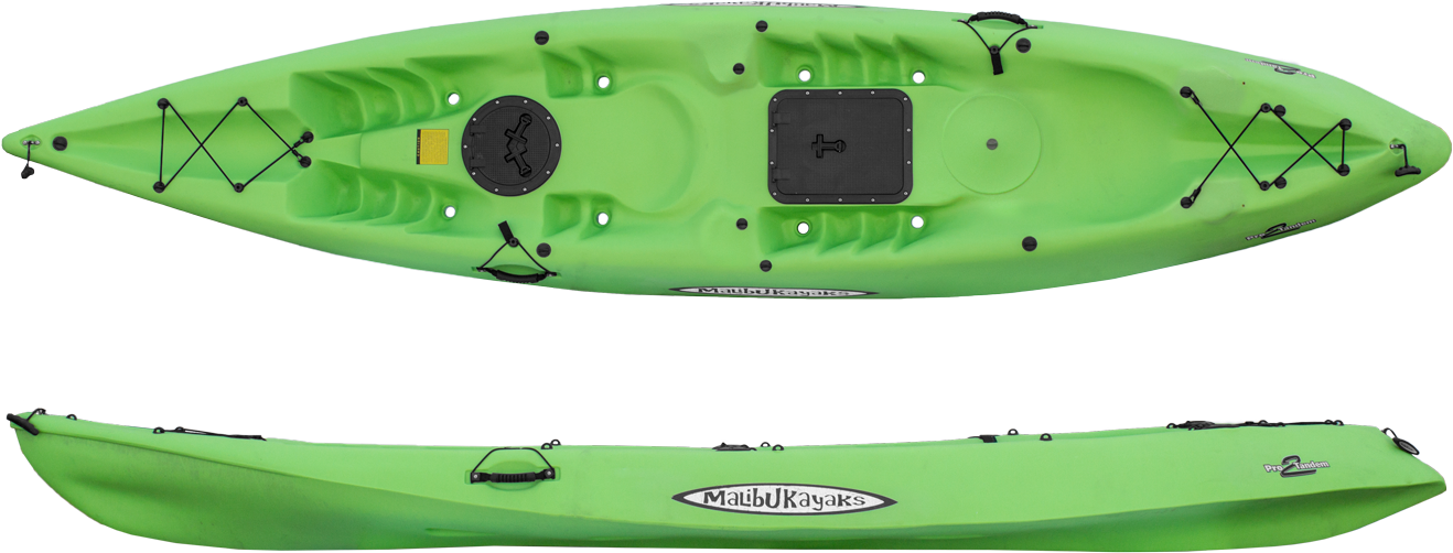 A Green Kayak With Black Accents