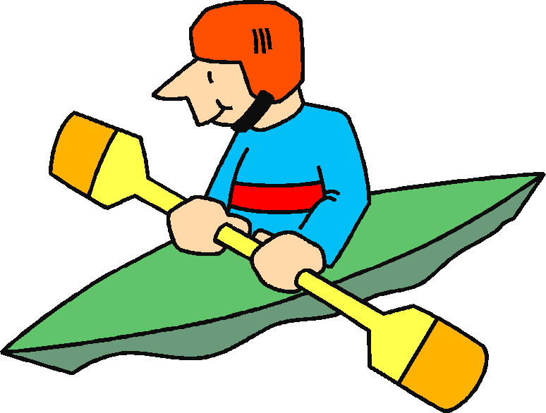 A Cartoon Of A Man In A Kayak