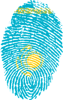 A Blue And Yellow Fingerprint