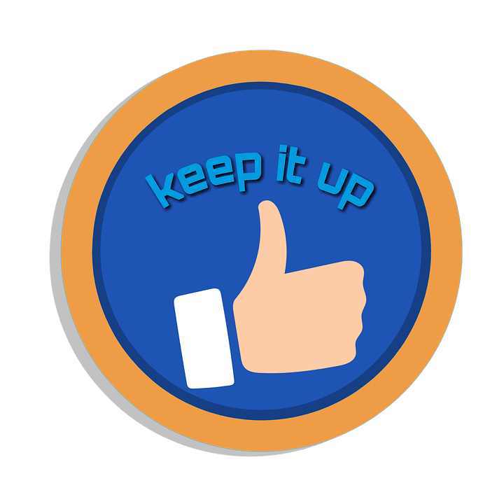 A Blue Circle With A Thumb Up And Text