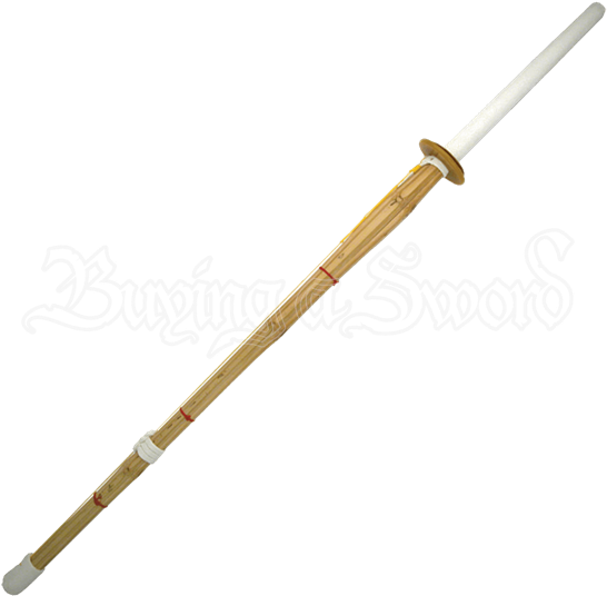 A Long Wooden Sword With White Tape