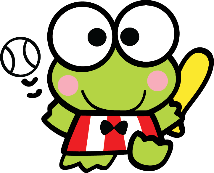 A Cartoon Frog Holding A Baseball Bat