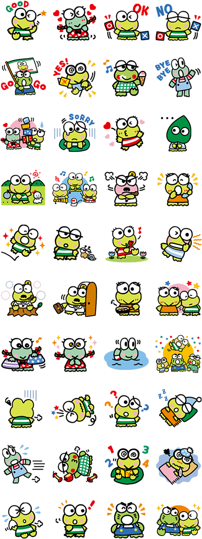A Group Of Cartoon Frogs