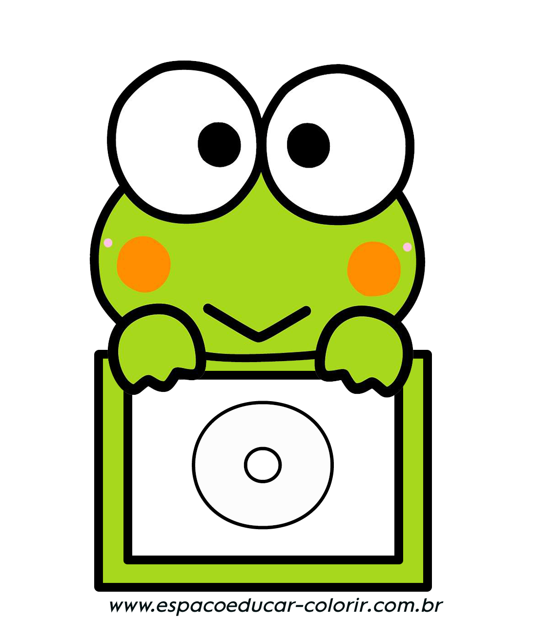 A Cartoon Frog Holding A Cd