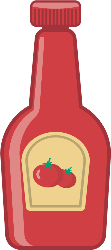 A Bottle Of Ketchup With Tomatoes On It