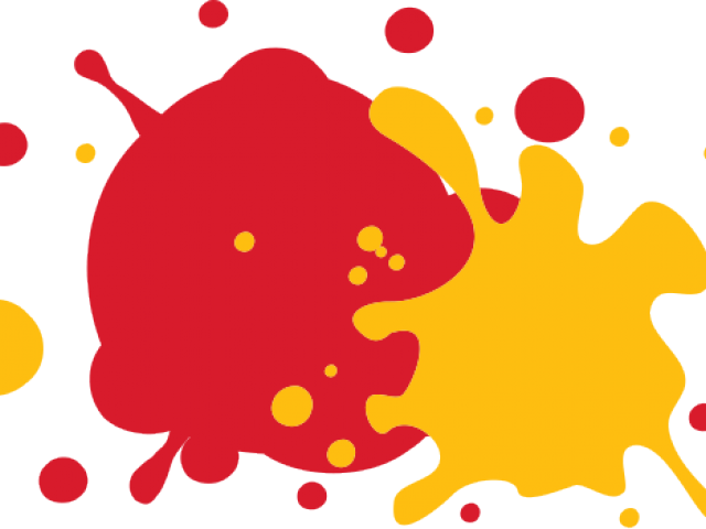 A Red And Yellow Paint Splatters