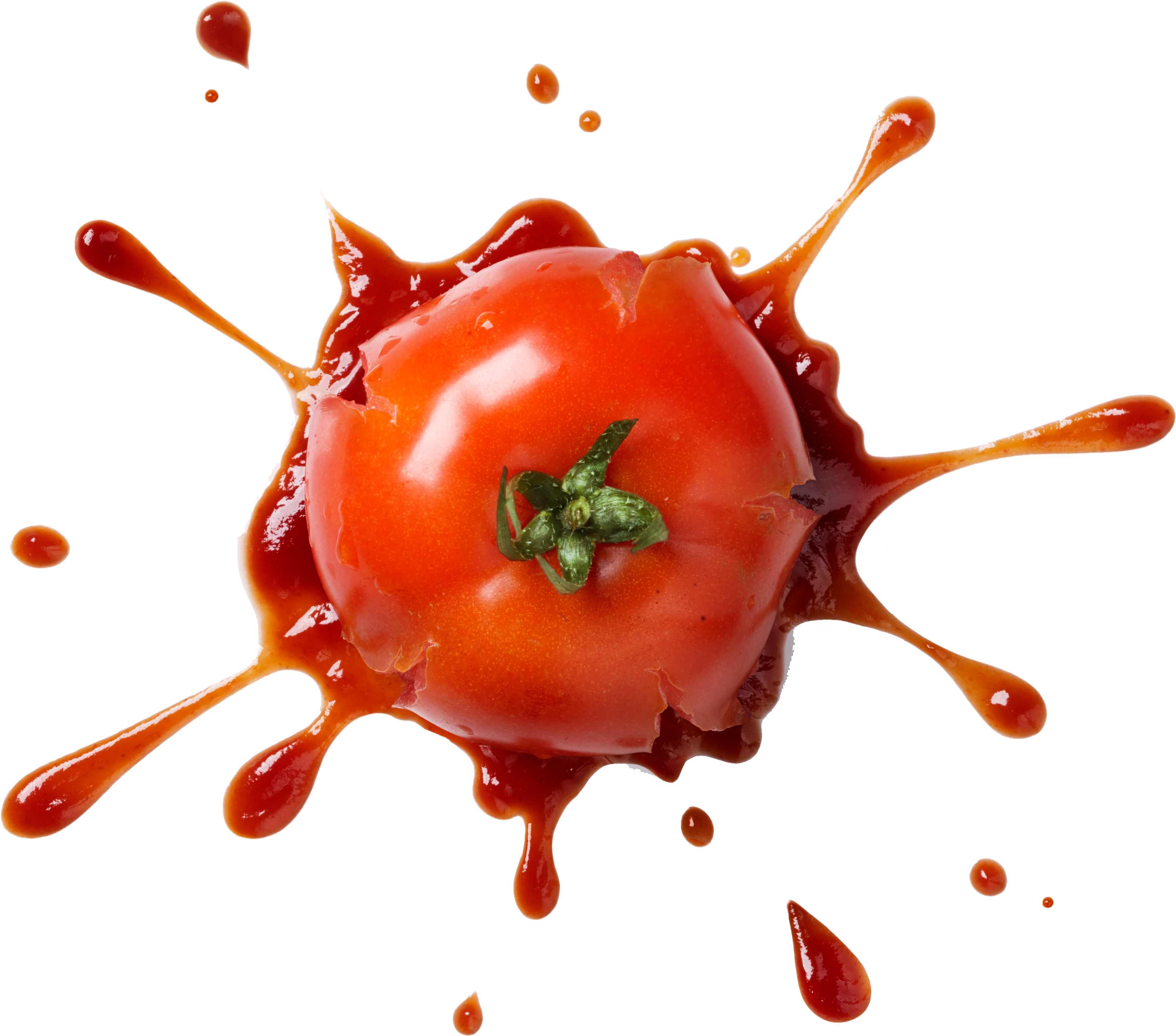 A Tomato With A Splattered Tomato