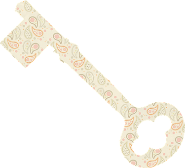 A Key With Paisley Pattern On It