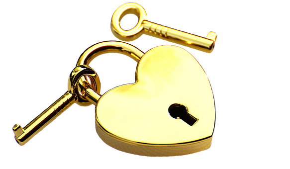 Gold Padlock With Key