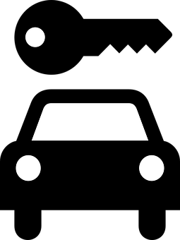 A White Car With Black Background
