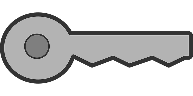 A Grey Key With A Black Background
