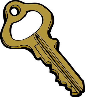 A Gold Key On A Black Background