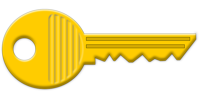 A Yellow Key With Black Background
