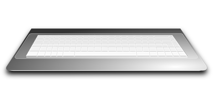 A White Keyboard With A Black Background