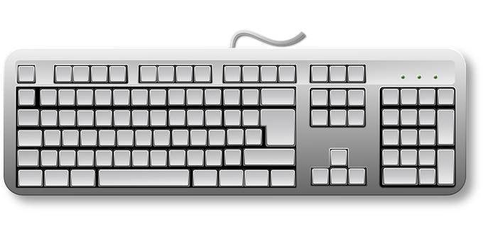 A Silver Keyboard With White Keys