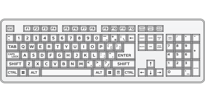 A White Keyboard With Black Text